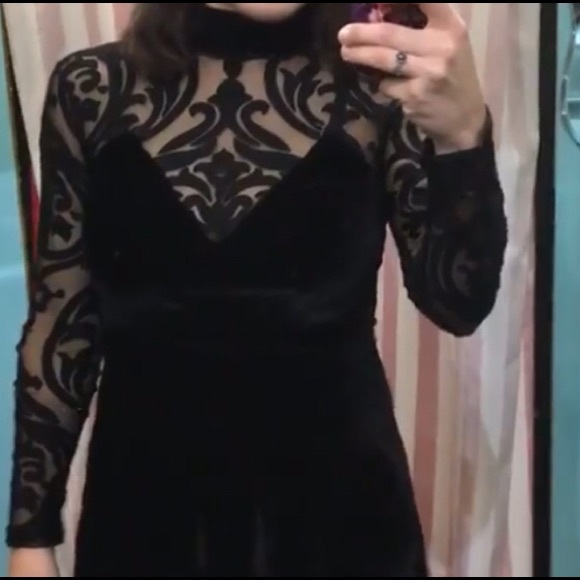 velvet floor length dress